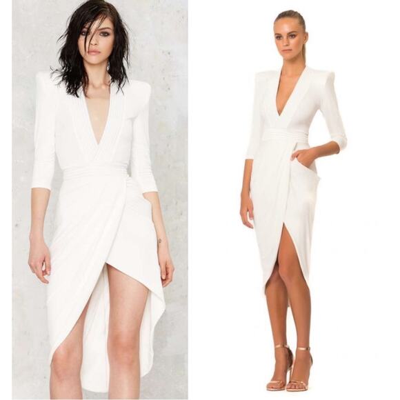 Zhivago Eye of Horus Long Sleeve White Midi Dress Size 4 - Picture 4 of 12